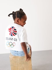 White 100% Cotton Team Great Britain Boxy T-Shirt (3-16yrs) - Image 3 of 7