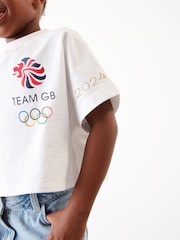 White 100% Cotton Team Great Britain Boxy T-Shirt (3-16yrs) - Image 4 of 7