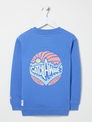 FatFace Blue Shark Crew Sweatshirt - Image 5 of 5