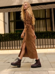 Chestnut Brown Corduroy Midi Dress - Image 2 of 8
