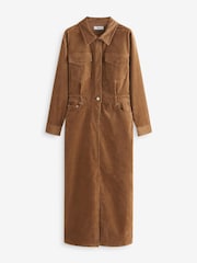 Chestnut Brown Corduroy Midi Dress - Image 6 of 8