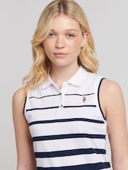 U.S. Polo Assn. Blue Womens Striped Sleeveless Polo Dress - Image 2 of 4