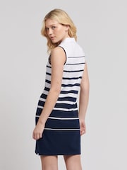 U.S. Polo Assn. Blue Womens Striped Sleeveless Polo Dress - Image 4 of 4