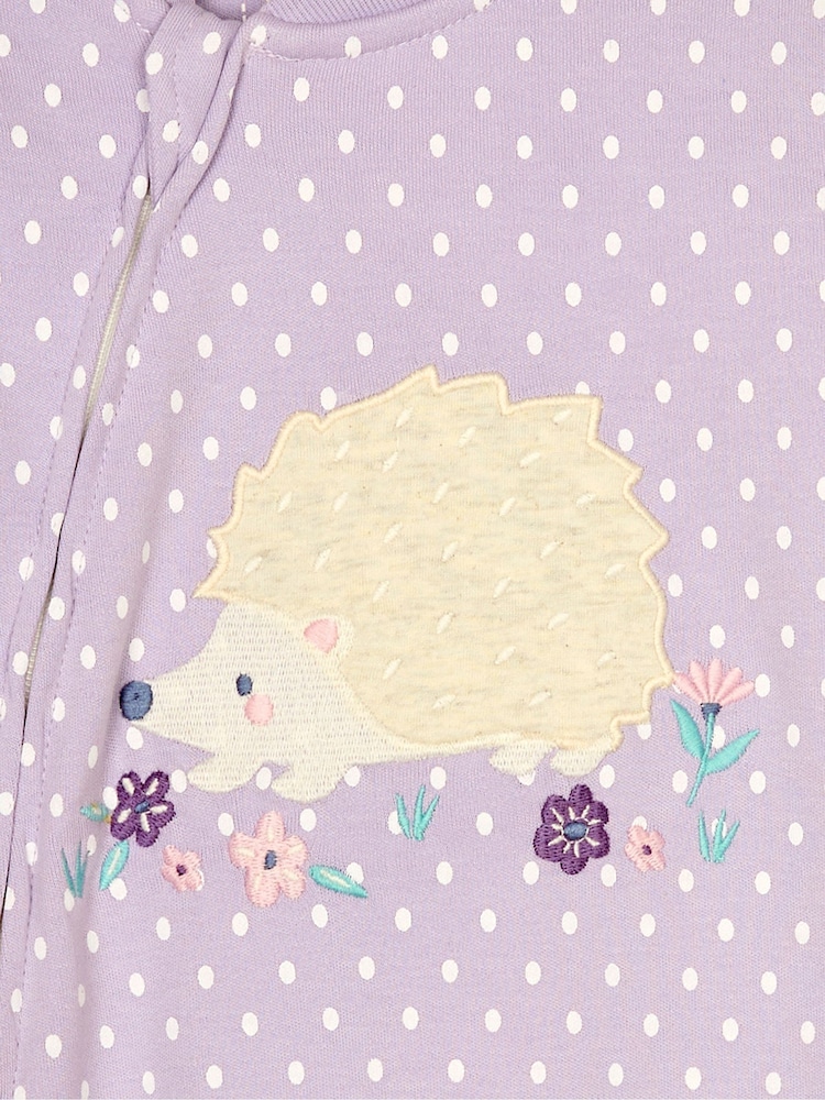 JoJo Maman Bébé Hedgehog Applique Zip Sleepsuit - Imagen 7 de 7 JoJo Maman Bébé Hedgehog Applique Zip Sleepsuit - Imagen 7 de 7