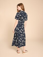 White Stuff Blue Petite Rua Jersey Shirt Dress - Image 2 of 7