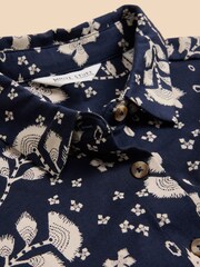White Stuff Blue Petite Rua Jersey Shirt Dress - Image 7 of 7