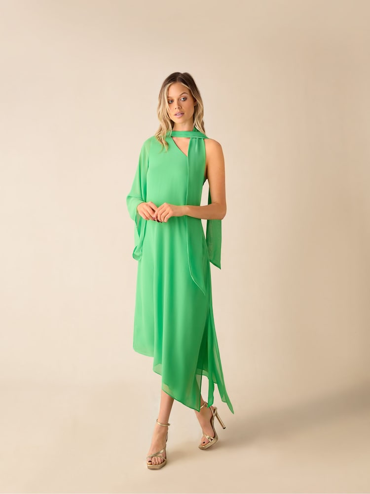 Ro&Zo Green Oona Chiffon One Shoulder Maxi Dress - Image 1 of 9 Ro&Zo Green Oona Chiffon One Shoulder Maxi Dress - Image 1 of 9
