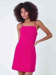Dusk Pink Mini Stretch Bengaline Dress - Image 2 of 5