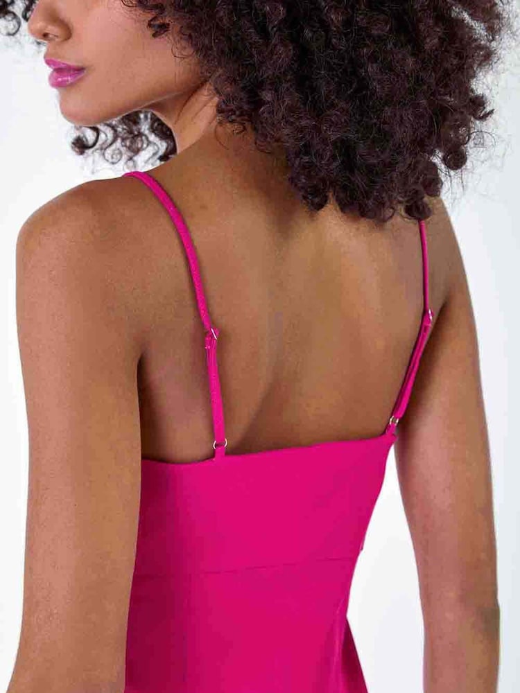 Dusk Pink Mini Stretch Bengaline Dress - Image 5 of 5