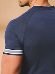 Tailored Athlete Blue Muscle Fit Tipped Fashion Fit T-Shirt - Image 2 of 5