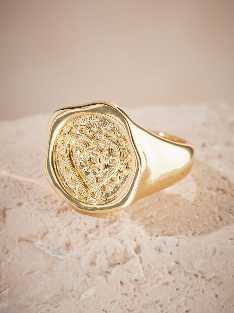 Cath Kidston Gold Tone Lace Hearts Ring - Image 1 of 9