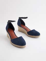 Navy Blue Forever Comfort® Closed Toe Espadrille Wedges - Image 2 of 5