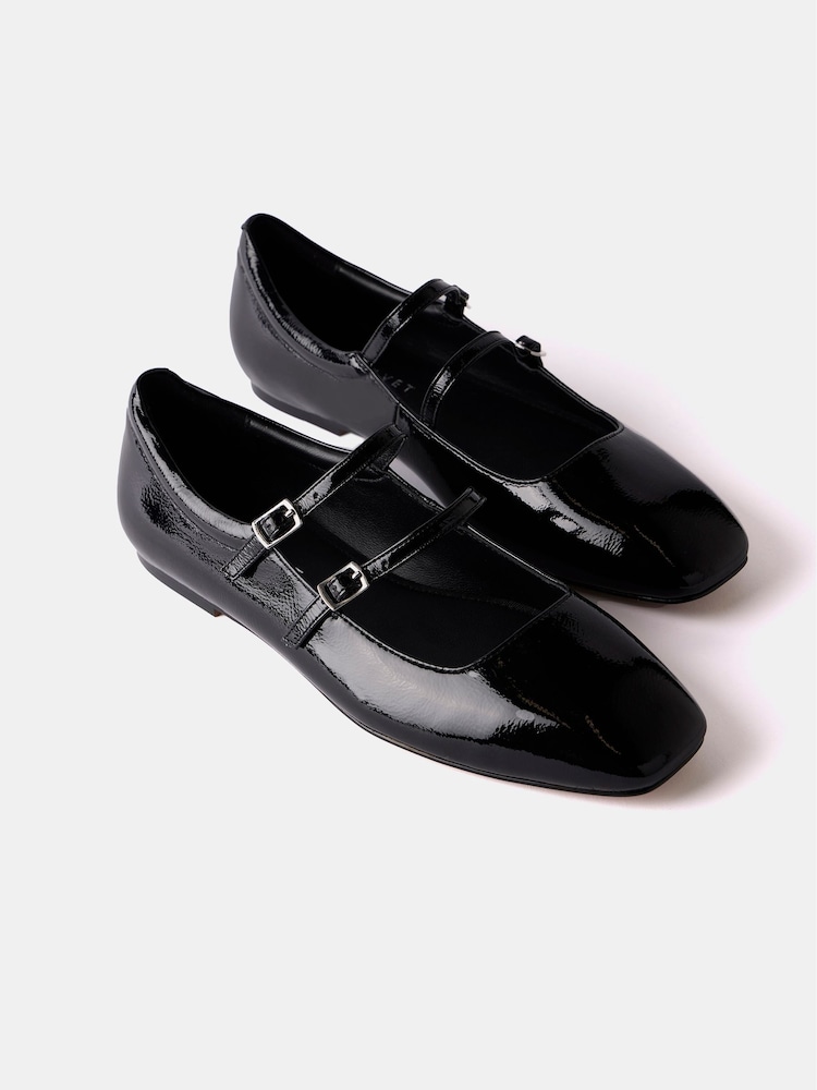 Mint Velvet Black Patent Ballet Pumps - Image 2 of 5 Mint Velvet Black Patent Ballet Pumps - Image 2 of 5