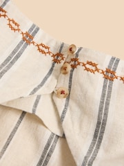 White Stuff Natural Carla Stripe Linen Blend Top - Image 7 of 7