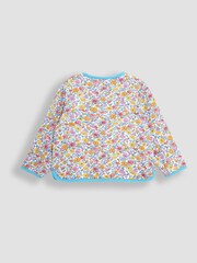 JoJo Maman Bébé Duck Egg Autumn Floral Quilted Reversible Cord Jacket - Image 3 of 5