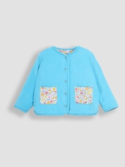 JoJo Maman Bébé Duck Egg Autumn Floral Quilted Reversible Cord Jacket - Image 4 of 5