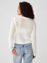 Gap White Knitted Open Stitch Cardigan - Image 2 of 5