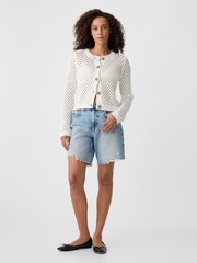 Gap White Knitted Open Stitch Cardigan - Image 3 of 5