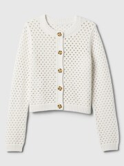 Gap White Knitted Open Stitch Cardigan - Image 5 of 5