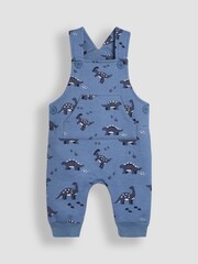 JoJo Maman Bébé Blue Dinosaur Print Dungarees And Top Set - Image 2 of 6