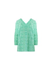 Live Unlimited Green Curve Ditsy Leaf Print Cotton Slub Relaxed Tunic - Image 10 of 11