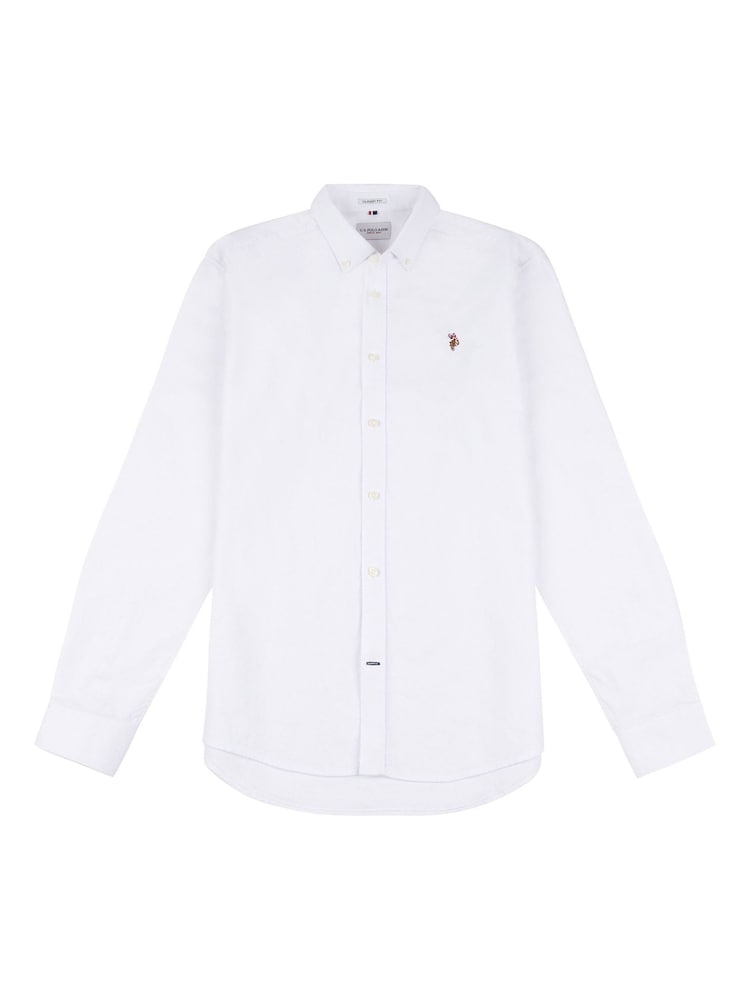 Білий - U.S. Polo Assn. Чоловіча персикова оксфордська сорочка - Image 5 of 6