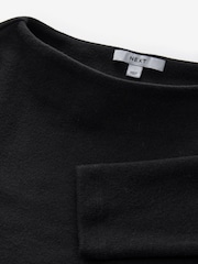 Black Mini Cosy Soft Touch Rib Seam Detail Dress - Image 7 of 8