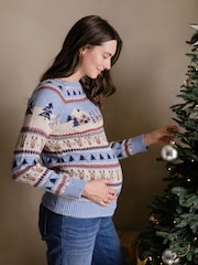 Pulover Jojo Maman Bébé Božič Scene - Slika 2 iz 5