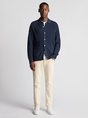 Remus Uomo Blue 100% Cotton Button Through Cardigan - Image 3 of 6