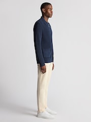 Remus Uomo Blue 100% Cotton Button Through Cardigan - Image 4 of 6