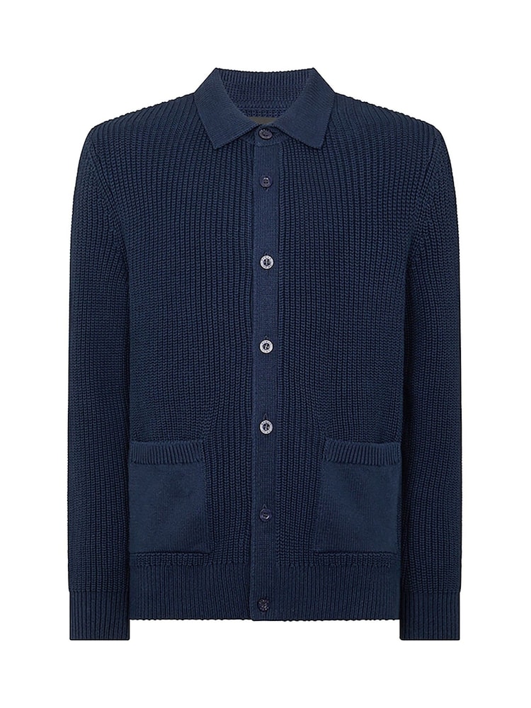 Remus Uomo Blue 100% Cotton Button Through Cardigan - Image 6 of 6 Remus Uomo Blue 100% Cotton Button Through Cardigan - Image 6 of 6