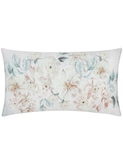 Evans Lichfield Off White Canina Rectangular Floral Outdoor Cushion - Image 1 of 4