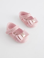 Baker by Ted Baker Baby Girls Pink Boucle Shoes - Image 1 of 5