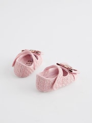 Baker by Ted Baker Baby Girls Pink Boucle Shoes - Image 2 of 5