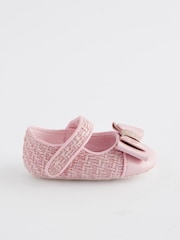 Baker by Ted Baker Baby Girls Pink Boucle Shoes - Image 3 of 5