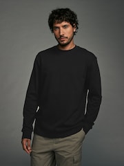 Black/Green/Grey Relaxed Fit Long Sleeve Heavyweight 100% Cotton T-Shirts 3 Pack - Image 2 of 11