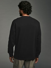 Black/Green/Grey Relaxed Fit Long Sleeve Heavyweight 100% Cotton T-Shirts 3 Pack - Image 5 of 11