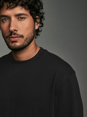 Black/Green/Grey Relaxed Fit Long Sleeve Heavyweight 100% Cotton T-Shirts 3 Pack - Image 6 of 11