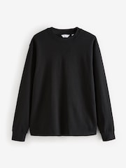 Black/Green/Grey Relaxed Fit Long Sleeve Heavyweight 100% Cotton T-Shirts 3 Pack - Image 7 of 11