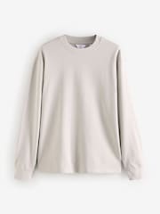 Black/Green/Grey Relaxed Fit Long Sleeve Heavyweight 100% Cotton T-Shirts 3 Pack - Image 8 of 11