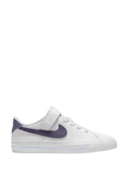 Nike White/Burgundy Junior Court Legacy Trainers - Image 1 of 3