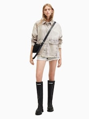 AllSaints Grey 100% Cotton Hettie Denim Shacket - Image 3 of 9
