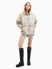 AllSaints Grey 100% Cotton Hettie Denim Shacket - Image 7 of 9