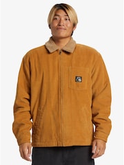 Quiksilver Brown 100% Organic Cotton DNA Cord Sherpa Harrington Jacket - Image 1 of 7