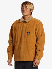 Quiksilver Brown 100% Organic Cotton DNA Cord Sherpa Harrington Jacket - Image 3 of 7