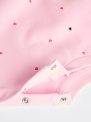 Pink/ Red Heart Print Cosy Baby Sweatshirt And Leggings 2 Piece Set - Image 11 of 11
