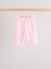 Pink/ Red Heart Print Cosy Baby Sweatshirt And Leggings 2 Piece Set - Image 6 of 11