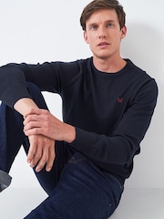 Crew Clothing Blue Crew Neck Jumper - Image 3 of 4
