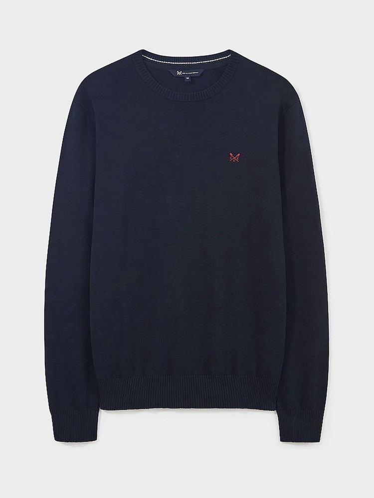 Crew Clothing Blue Crew Neck Jumper - Image 4 of 4