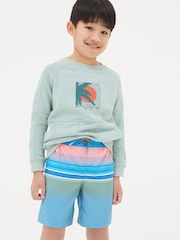 FatFace Blue Pattern Swim Shorts - Image 1 of 4